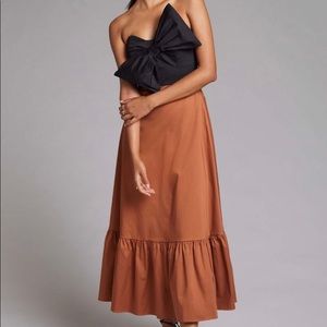 Anthropologie colorblocked bow-tie maxi dress